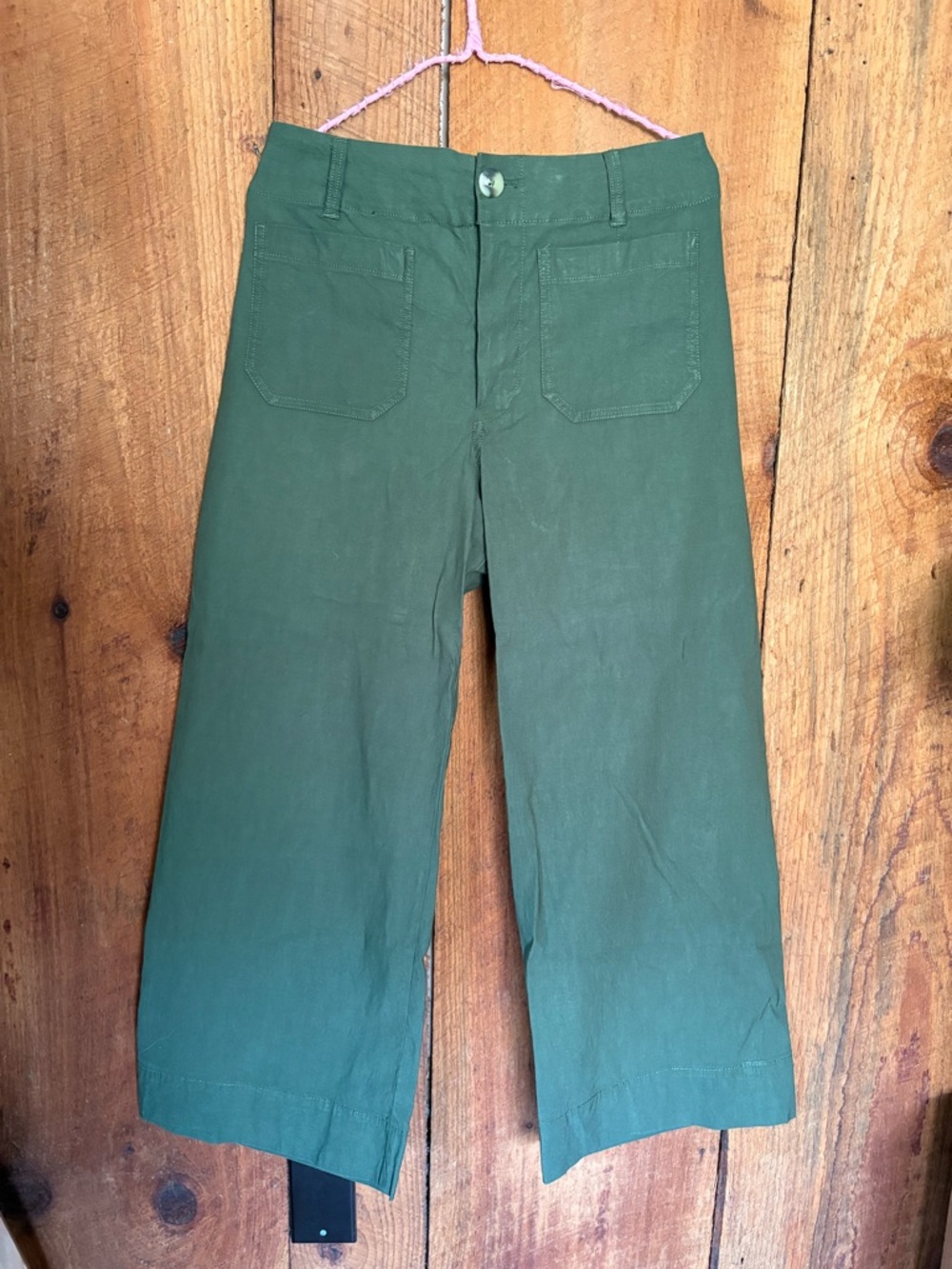 Maeve Collette Green Wide-Leg Pants
